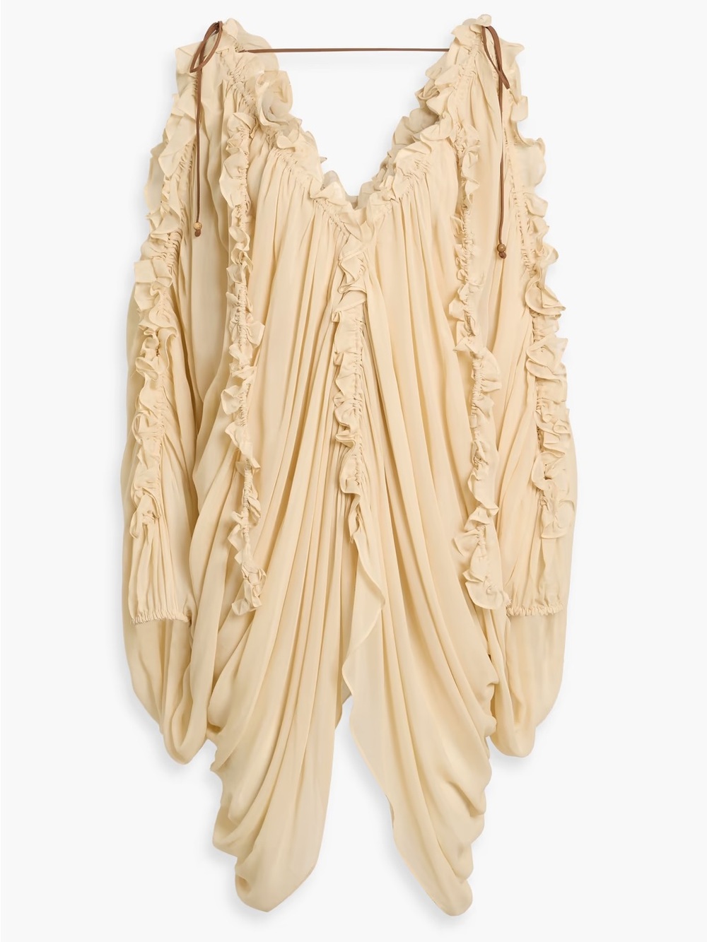 NWT Zimmerman Cold-shoulder ruffled draped chiffon blouse size 3